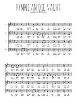 Téléchargez l'arrangement de la partition de beethoven-hymne-a-die-nacht en PDF à quatre voix