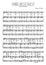 Téléchargez l'arrangement de la partition de beethoven-hymne-a-die-nacht en PDF pour Chant et piano