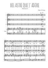 Téléchargez la partition de Bel astre que j'adore en PDF pour 3 voix SAB et piano