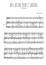 Téléchargez l'arrangement de la partition de Traditionnel-Bel-astre-que-j-adore en PDF pour Chant et piano