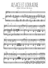 Téléchargez la partition de Alsace et Lorraine en PDF pour Chant et piano