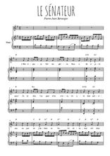 Téléchargez la partition de Le sénateur en PDF pour Chant et piano