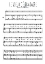 Téléchargez l'arrangement de la partition de pierre-jean-de-beranger-le-vieux-celibataire en PDF pour Chant et piano