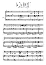 Téléchargez l'arrangement de la partition de pierre-jean-de-beranger-mon-habit en PDF pour Chant et piano