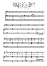 Téléchargez l'arrangement de la partition de pierre-jean-de-beranger-roger-bontemps en PDF pour Chant et piano