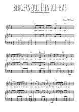 Téléchargez l'arrangement de la partition de Traditionnel-Bergers-qui-etes-ici-bas en PDF pour Chant et piano