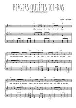 Téléchargez l'arrangement de la partition de noel-bergers-qui-etes-ici-bas en PDF pour Chant et piano