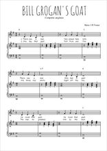 Téléchargez l'arrangement de la partition de Traditionnel-Bill-Grogan-s-goat en PDF pour Chant et piano