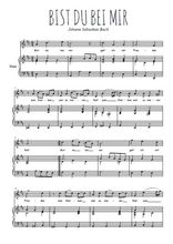 Téléchargez l'arrangement de la partition de bach-bist-du-bei-mir en PDF pour Chant et piano