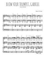 Téléchargez l'arrangement de la partition de Blow your trumpet, Gabriel en PDF pour deux voix égales et piano