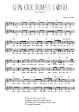 Téléchargez l'arrangement de la partition de Traditionnel-Blow-your-trumpet-Gabriel en PDF à deux voix