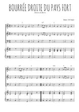 Téléchargez l'arrangement de la partition de Bourrée droite du pays Fort en PDF pour trois voix mixtes et piano