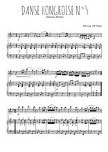Téléchargez l'arrangement de la partition de brahms-danse-hongroise-n5 en PDF pour Mélodie et piano
