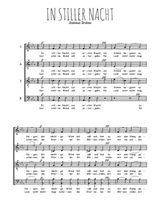 Téléchargez l'arrangement de la partition de In stiller nacht en PDF à quatre voix SATB