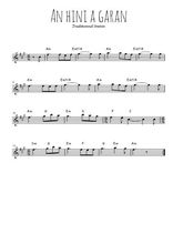 Téléchargez la partition pour saxophone en Mib de la musique bretagne-an-hini-a-garan en PDF