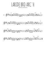 Téléchargez l'arrangement de la partition en Sib de la musique Laridé bro arc'h en PDF