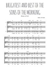 Téléchargez l'arrangement de la partition de Brightest and best of the sons of the morning en PDF à trois voix