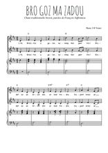 Téléchargez l'arrangement de la partition de Bro gozh ma zadou en PDF pour deux voix égales et piano