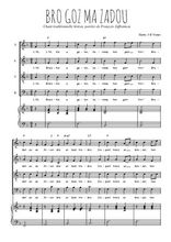 Téléchargez l'arrangement de la partition de Bro gozh ma zadou en PDF pour 4 voix mixtes et piano