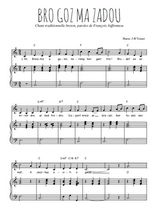 Téléchargez l'arrangement de la partition de bro-gozh-ma-zadou en PDF pour Chant et piano