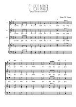Téléchargez l'arrangement de la partition de C'est Noël en PDF pour trois voix mixtes et piano