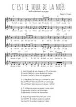 Téléchargez l'arrangement de la partition de Traditionnel-C-est-le-jour-de-la-Noel en PDF à deux voix
