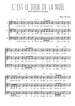 Téléchargez l'arrangement de la partition de Traditionnel-C-est-le-jour-de-la-Noel en PDF à trois voix