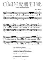 Téléchargez l'arrangement de la partition de Traditionnel-C-etait-dedans-un-petit-bois en PDF à deux voix