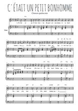 Téléchargez la partition de C'était un petit bonhomme en PDF pour Chant et piano