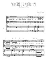 Téléchargez la partition de Wiegenlied, Berceuse en PDF pour 2 voix égales et piano