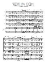Téléchargez la partition de Wiegenlied, Berceuse en PDF pour 4 voix SATB et piano