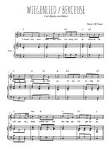 Téléchargez la partition de Wiegenlied, Berceuse en PDF pour Chant et piano
