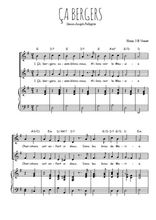 Téléchargez l'arrangement de la partition de Ca bergers en PDF pour deux voix égales et piano