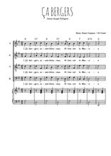 Téléchargez l'arrangement de la partition de Ca bergers en PDF pour 4 voix mixtes et piano