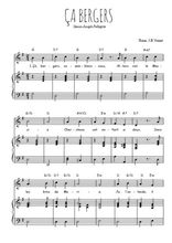 Téléchargez l'arrangement de la partition de Traditionnel-Ca-bergers en PDF pour Chant et piano