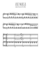 Téléchargez l'arrangement de la partition de Ave Maria en PDF pour deux voix égales et piano