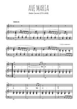 Téléchargez l'arrangement de la partition de Giulo-Caccini-Ave-Maria en PDF pour Chant et piano