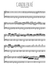 Téléchargez l'arrangement de la partition de Canon de Pachelbel en PDF à deux voix