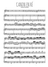 Téléchargez la partition de Canon de Pachelbel en PDF pour Mélodie et piano