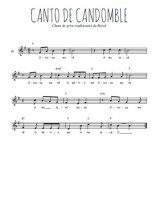 Téléchargez l'arrangement de la partition en Sib de la musique Canto de Candomble en PDF