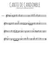 Téléchargez l'arrangement de la partition pour sax en Mib de la musique Canto de Candomble en PDF