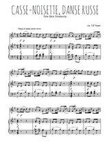 Téléchargez la partition de Casse-noisette, Danse russe en PDF pour Mélodie et piano