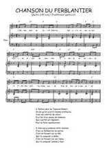 Téléchargez la partition de Chanson du ferblantier en PDF pour Chant et piano