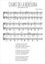 Téléchargez l'arrangement de la partition de Traditionnel-Chant-de-la-Beresina en PDF à deux voix