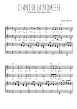 Téléchargez l'arrangement de la partition de Chant de la promesse en PDF pour deux voix égales et piano