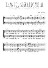Téléchargez l'arrangement de la partition de Chant du soir et d'adieu en PDF à deux voix