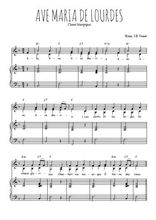 Téléchargez l'arrangement de la partition de Ave Maria de Lourdes en PDF pour deux voix égales et piano