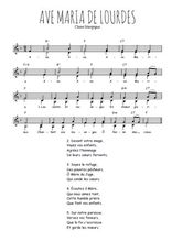 Téléchargez l'arrangement de la partition de Ave Maria de Lourdes en PDF à deux voix