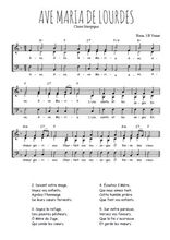 Téléchargez l'arrangement de la partition de Ave Maria de Lourdes en PDF à trois voix