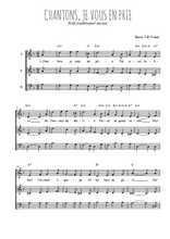 Téléchargez l'arrangement de la partition de Traditionnel-Chantons-je-vous-en-prie en PDF à trois voix